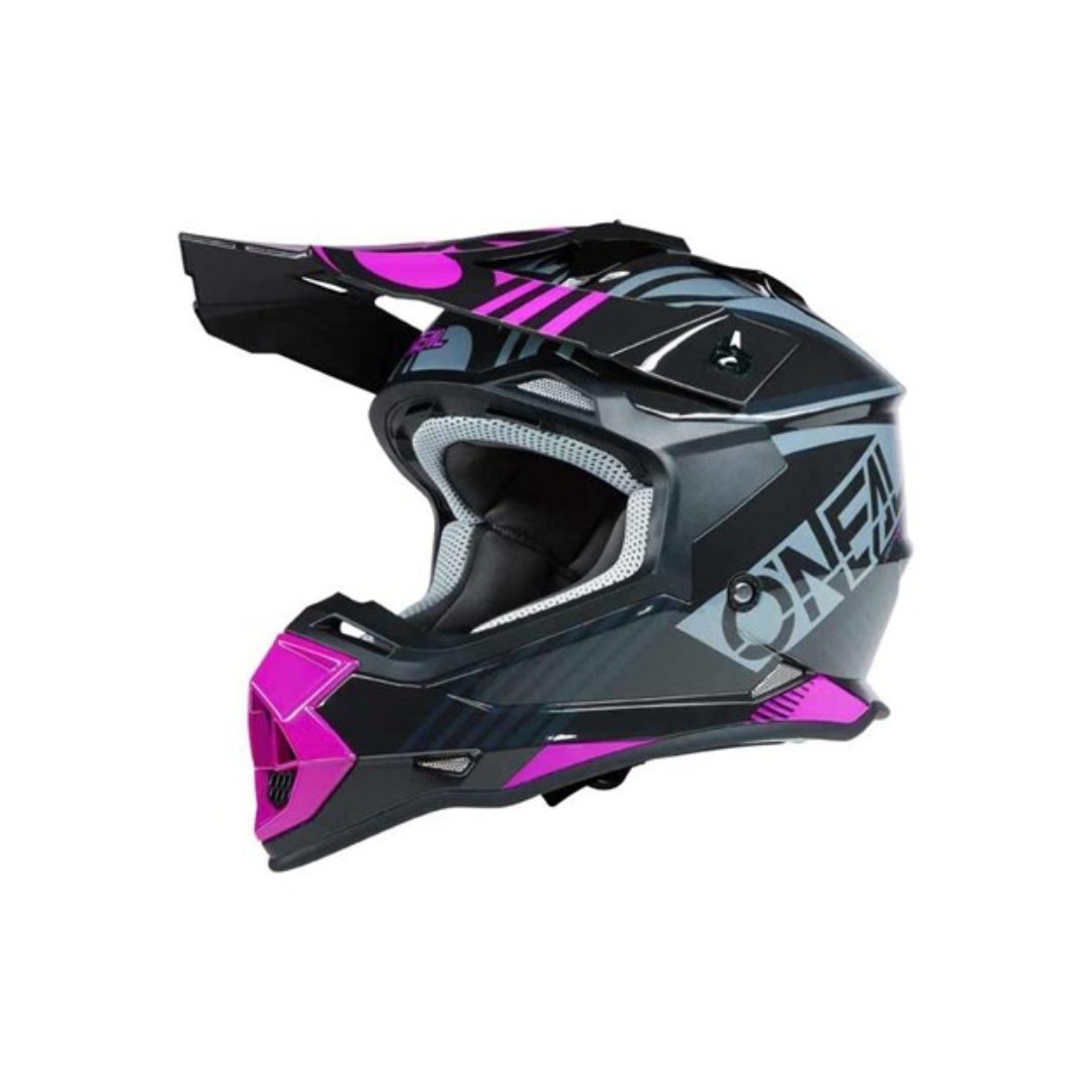 Oneal Pink And Black Dirt Bike Helmet O'NEAL 2SRS Youth Rush