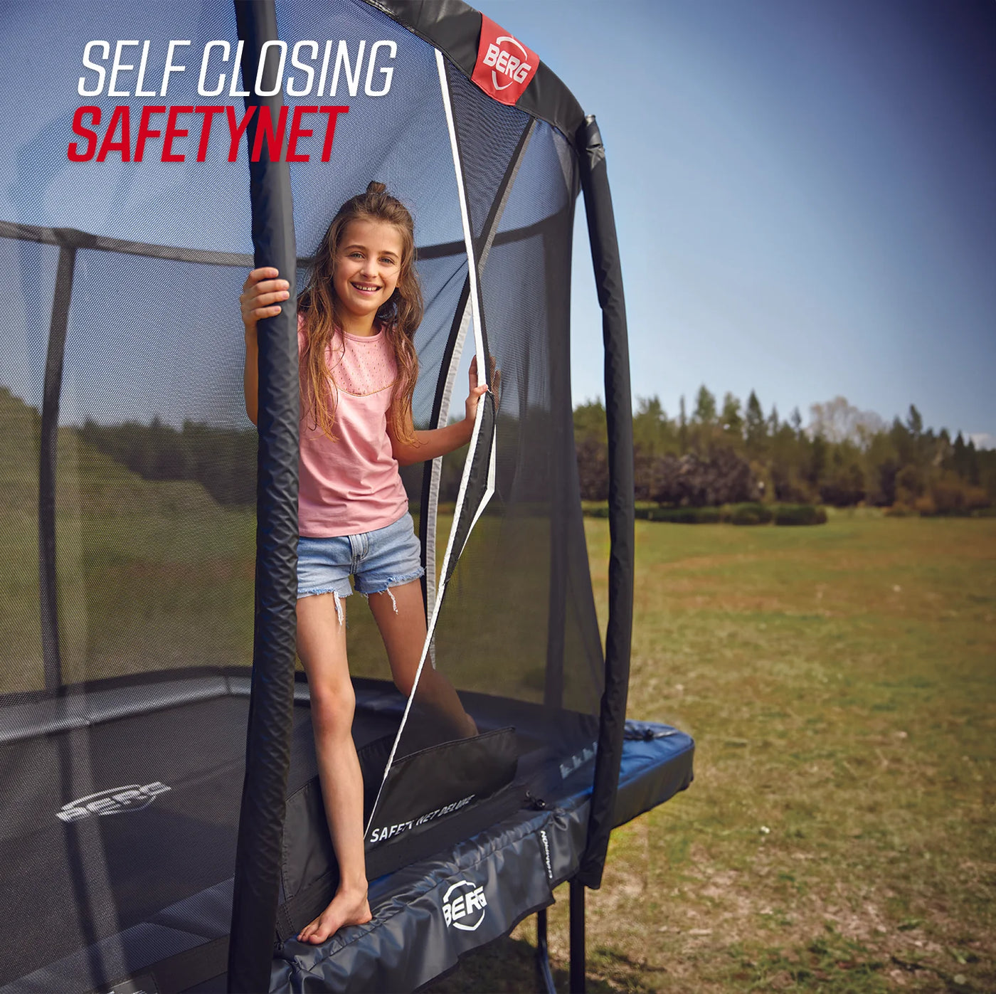 BERG Champion Green + Safety Net Deluxe Trampoline