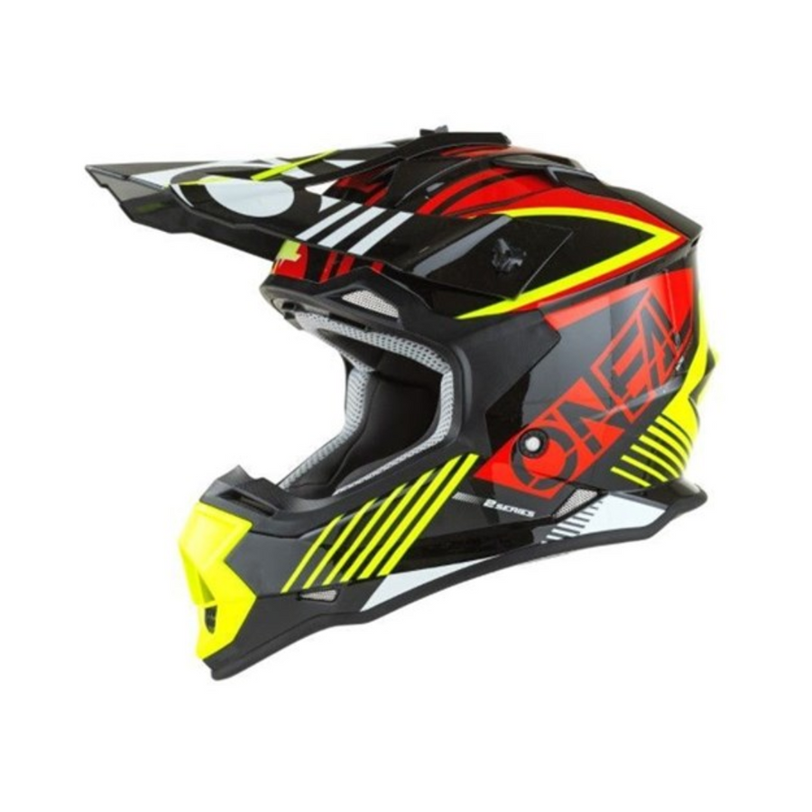 O'NEAL 2SRS Youth Rush Helmet | Red / Neon Yelow