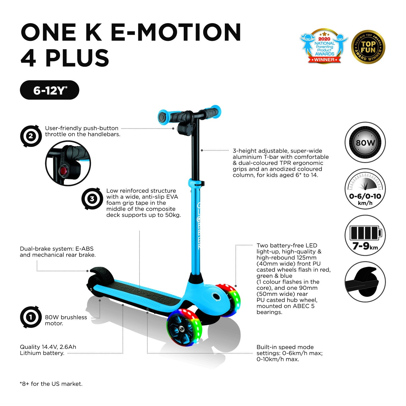 Globber ONE K E-motion 4 Plus Kids Electric Scooter