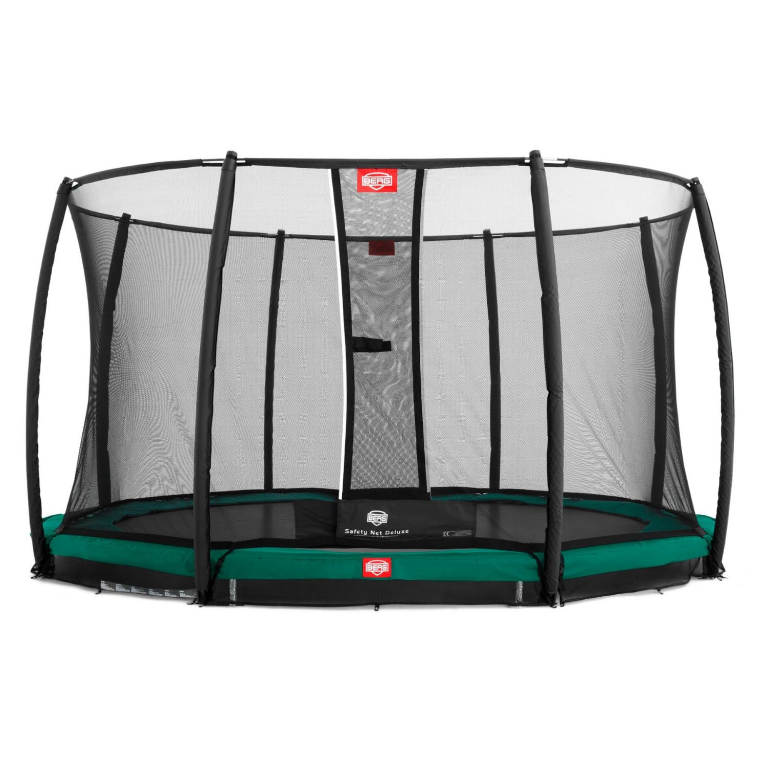 BERG Inground Champion Green + Safety Net Deluxe Trampoline