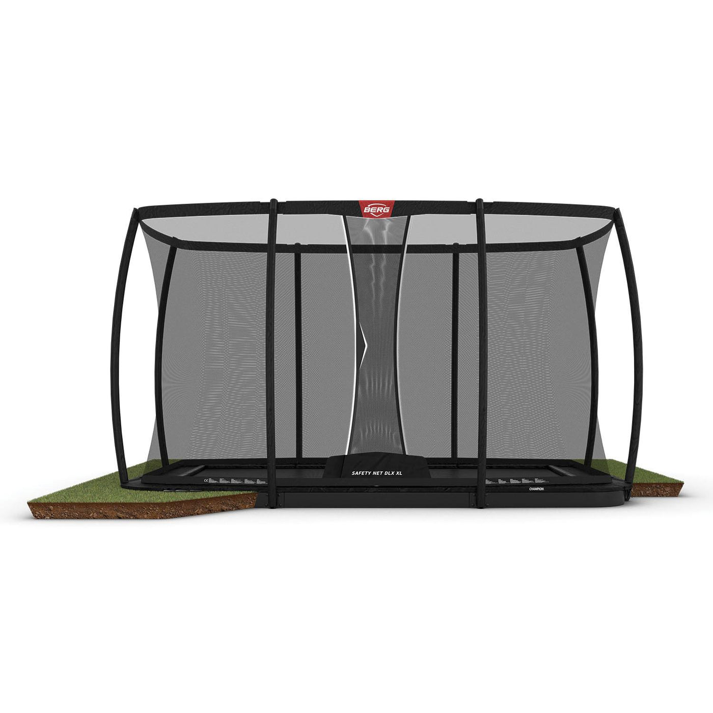 BERG Ultimate Champion Flatground 410 Black + Safety Net DLX Trampoline