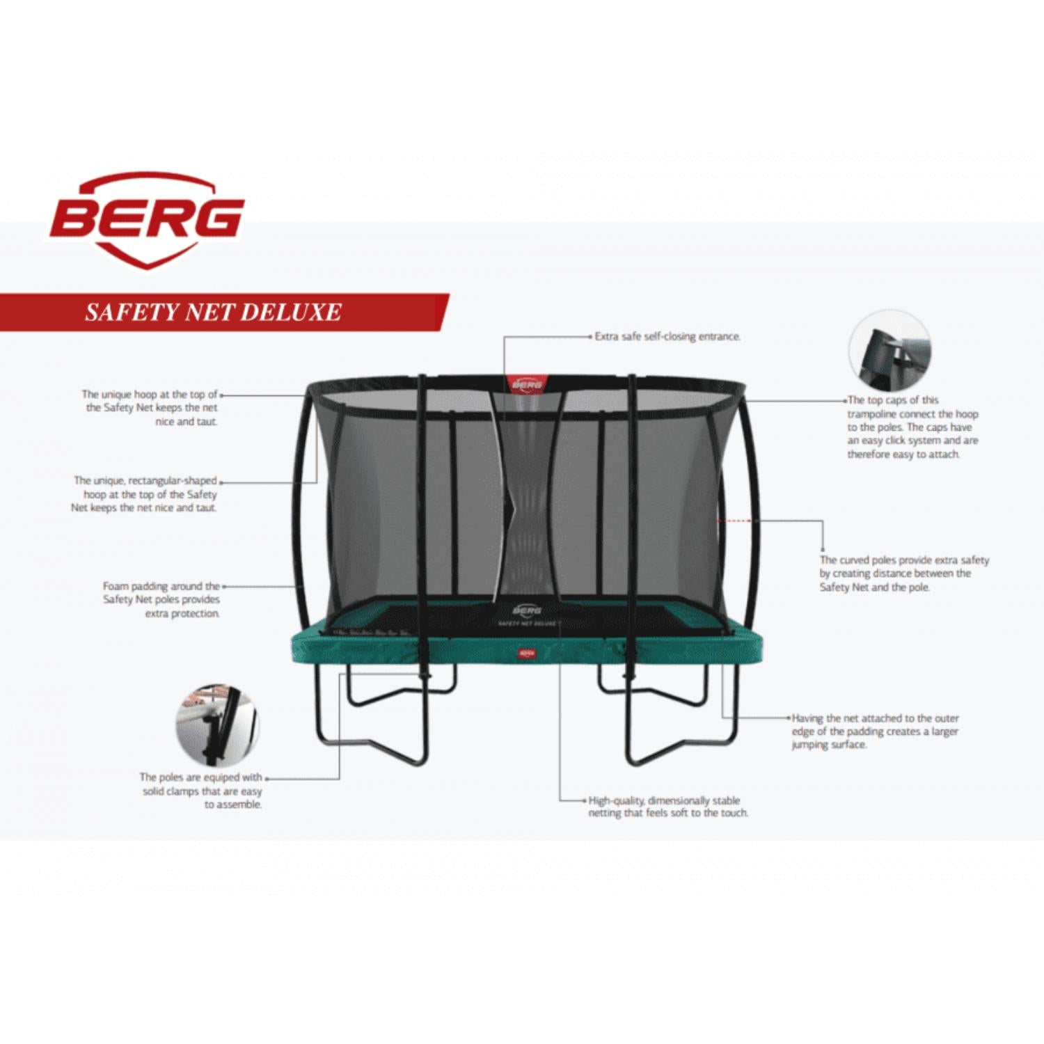 BERG Ultimate Champion Regular 410 Grey + Safety Net DLX Trampoline