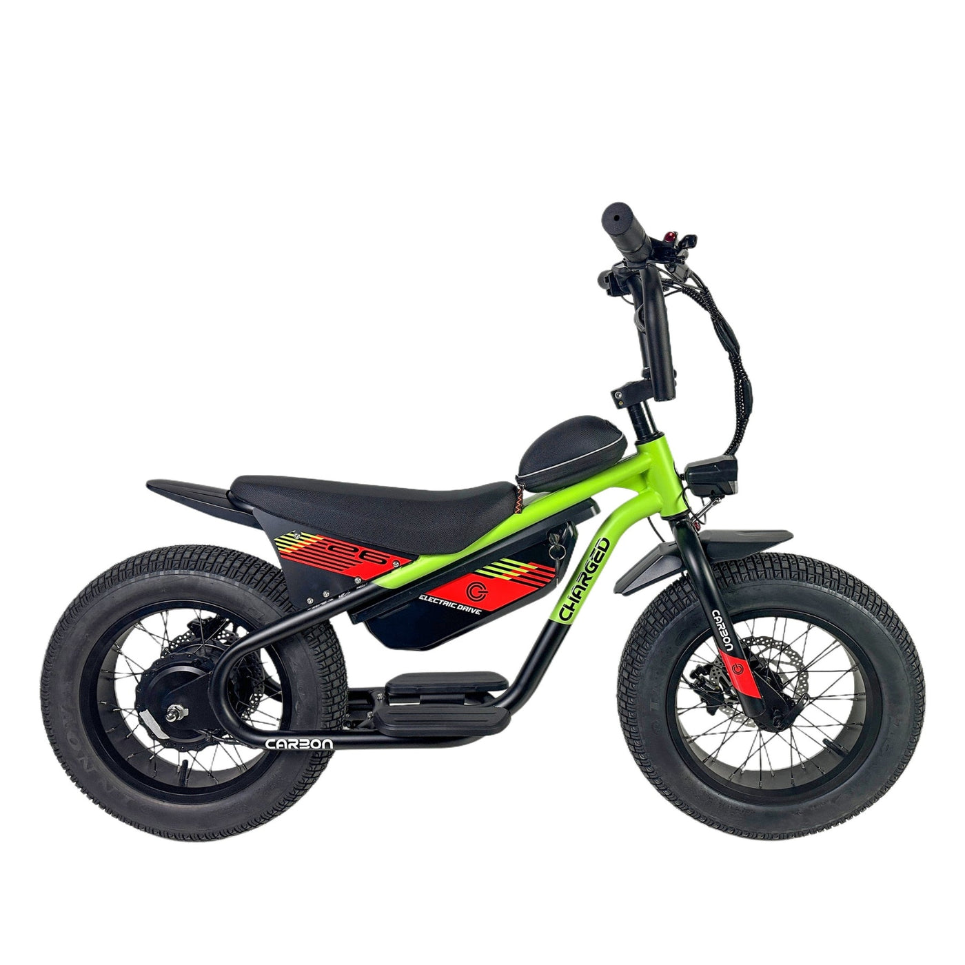 Carbon Charged 2026 Model Kids Electric Bike - Green