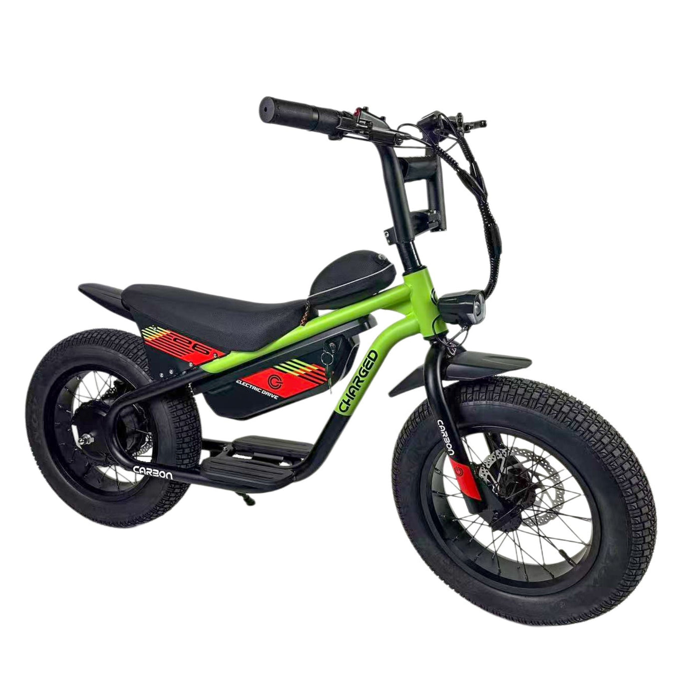 Carbon Charged 2026 Model Kids Electric Bike - Green