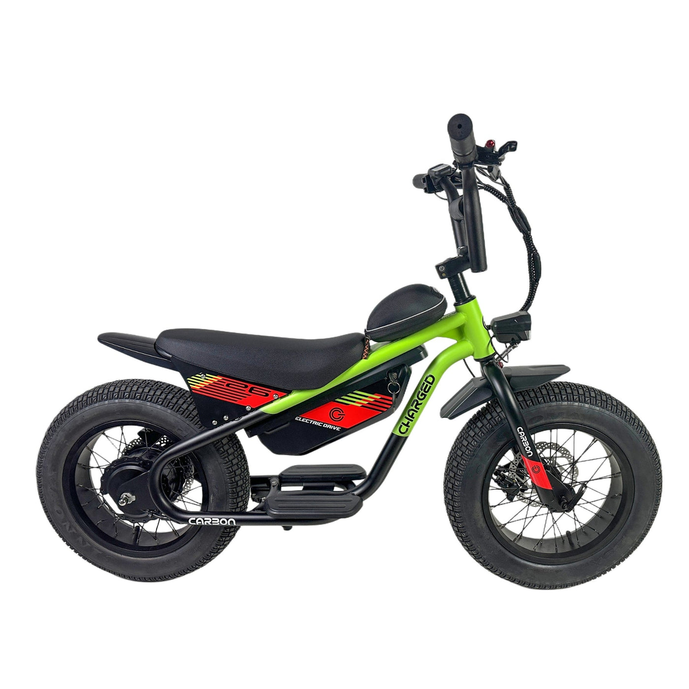 Carbon Charged 2026 Model Kids Electric Bike - Green