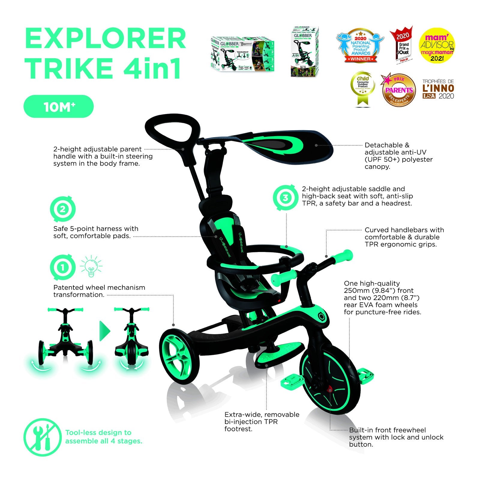 Globber Explorer Trike 4in1