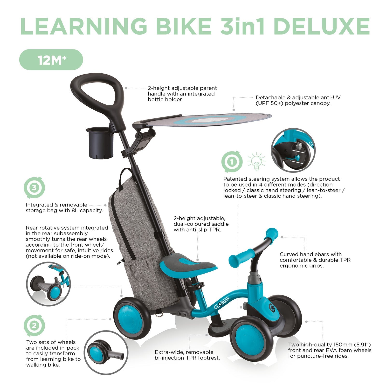 Globber Learning Bike 3in1 Deluxe