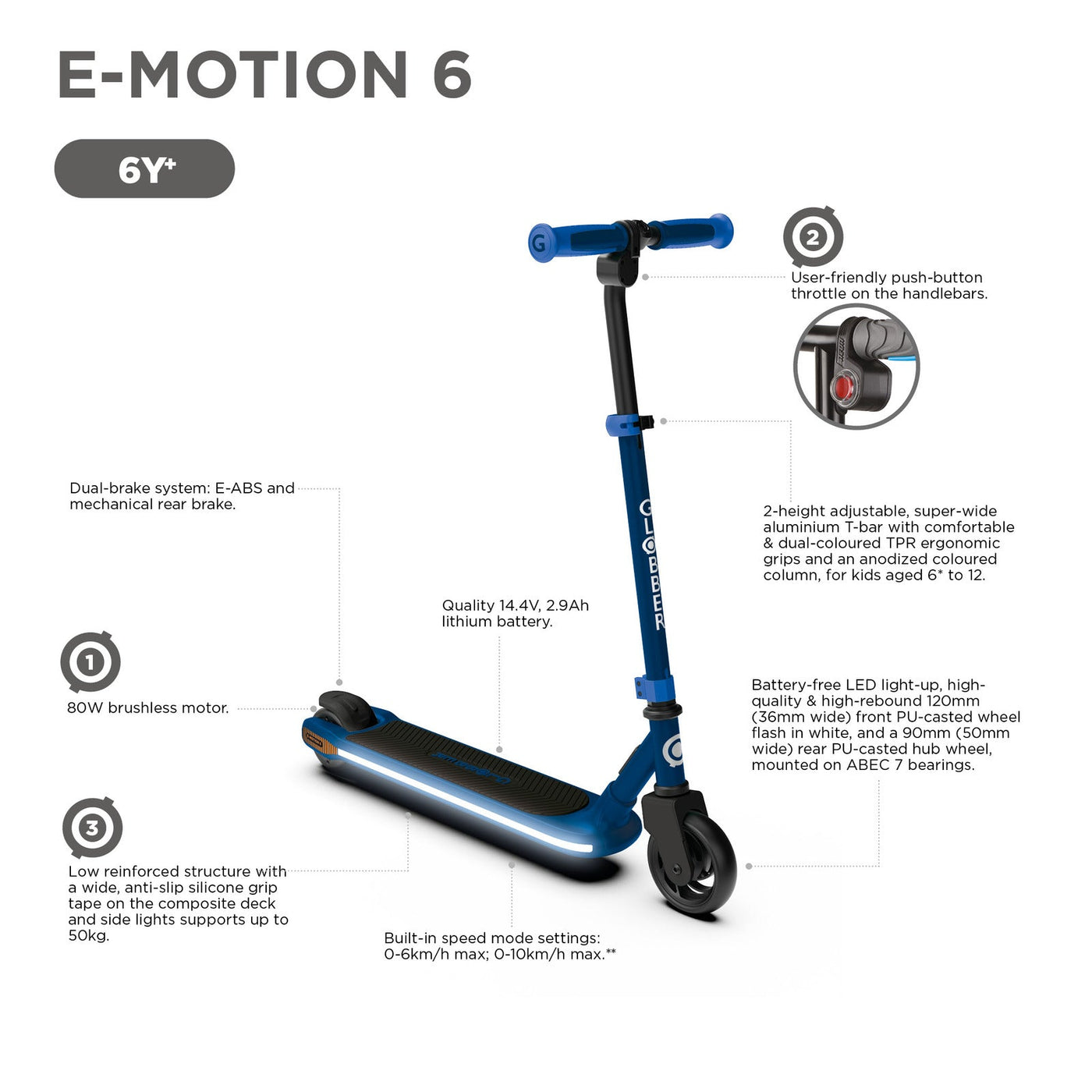 Globber E-motion 6 Kids Electric Scooter