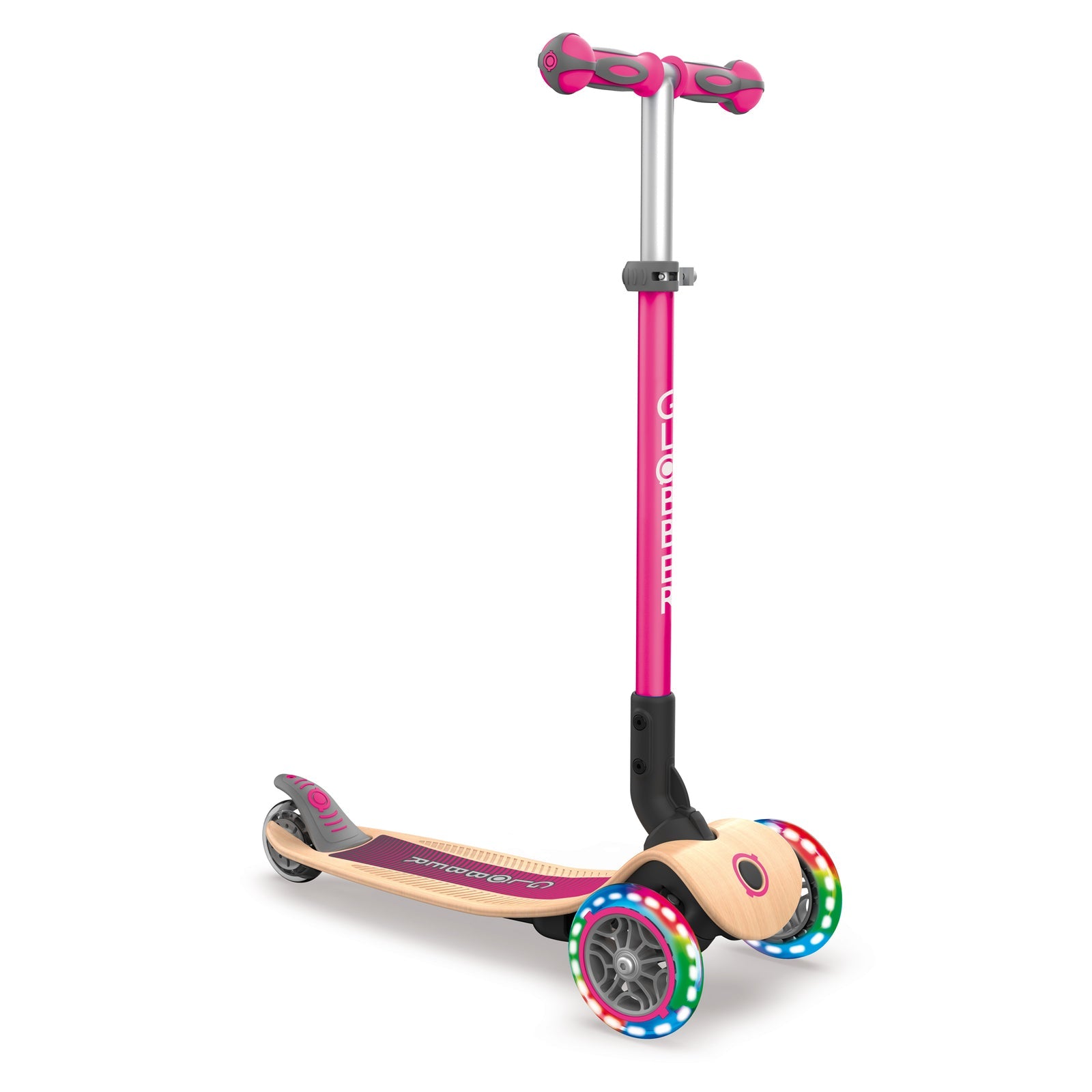 Globber PRIMO Foldable Wood & Lights Kids Scooter