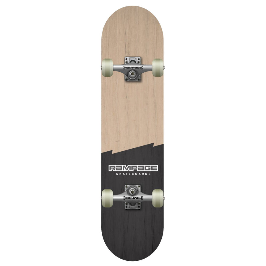 RAMPAGE Plain Third Natural/Black Stain Complete Skateboard 8"