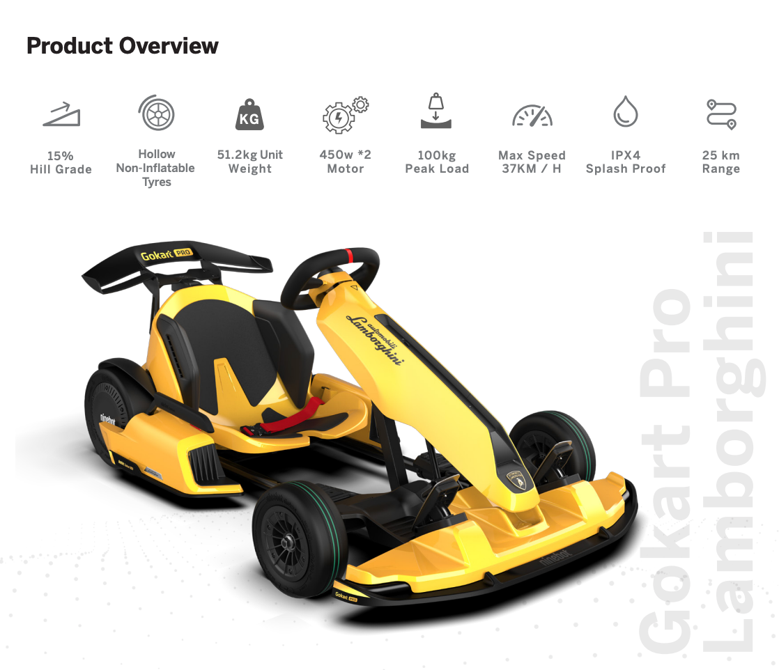 Segway ninebot gokart pro lamborghini edition sale