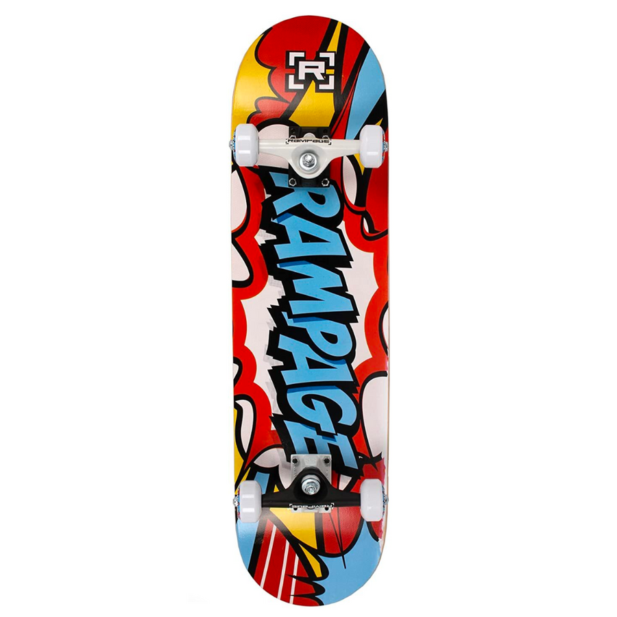 RAMPAGE Comic Art Complete Skateboard 8" Blue